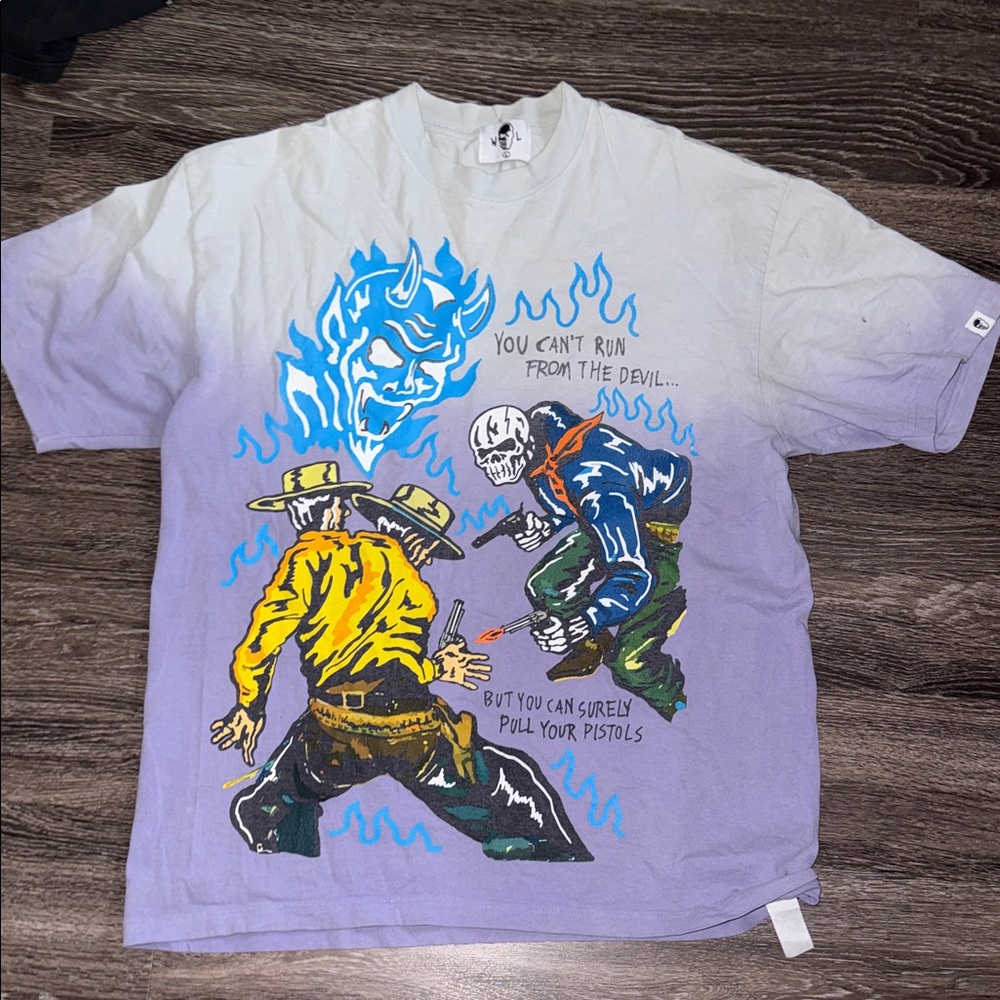 Graphic Men's Shirt with Blue and Purple Design Warren lotus authentic shirt
